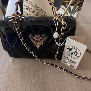 Valentino Orlandi Mini Black quilted  Bag 349 retail